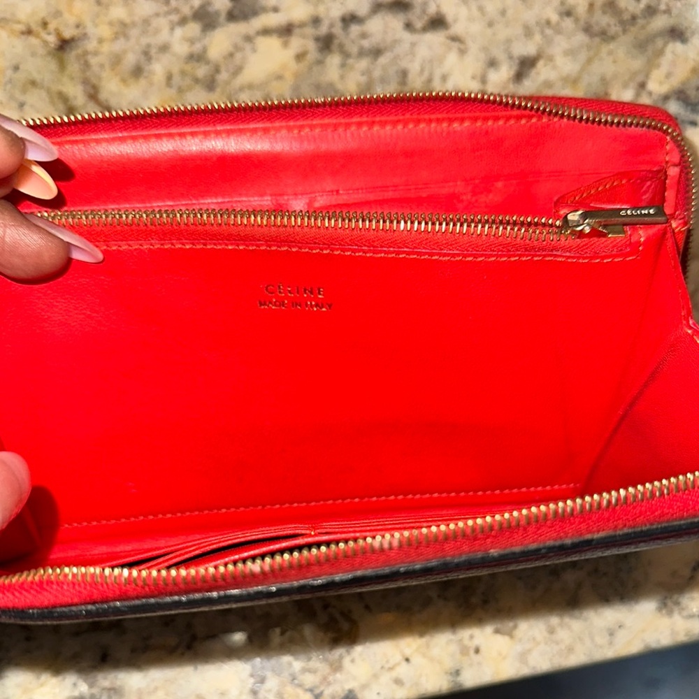 Celine Red Leather Wallet - Picture 8 of 10